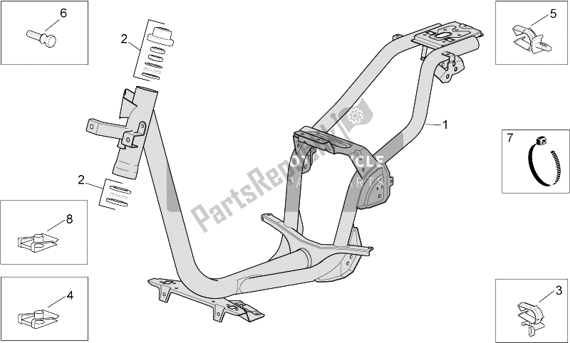 All parts for the Frame of the Aprilia Scarabeo 50 4T 4V NET 2009