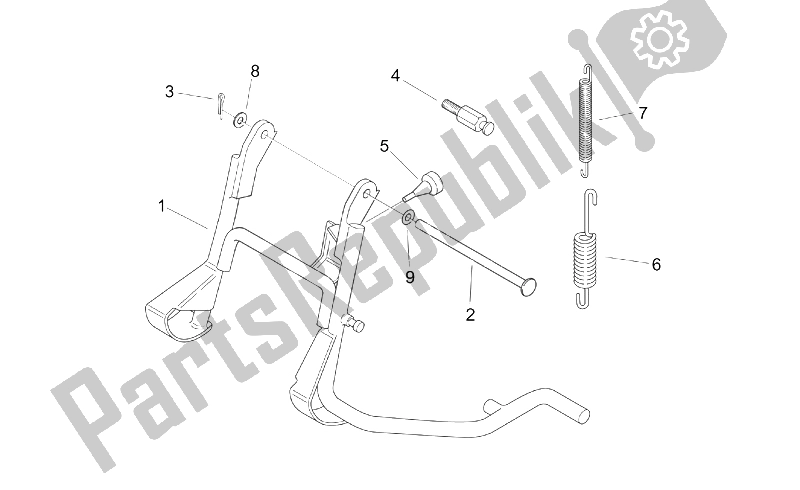 Todas las partes para Soporte Central de Aprilia Mojito Custom 50 2T ENG Aprilia 1999