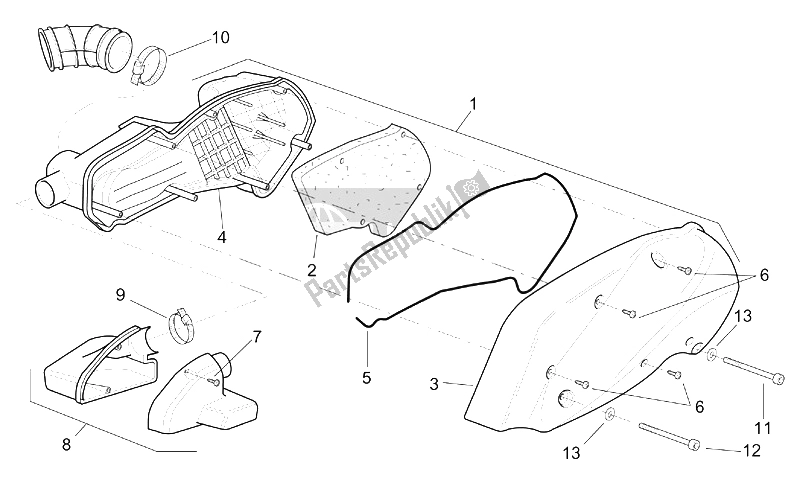 Tutte le parti per il Air Box del Aprilia SR 125 150 1999