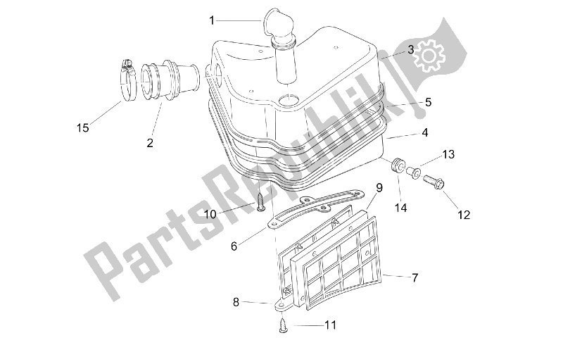 All parts for the Air Box of the Aprilia Mojito Custom 50 2T ENG Aprilia 1999