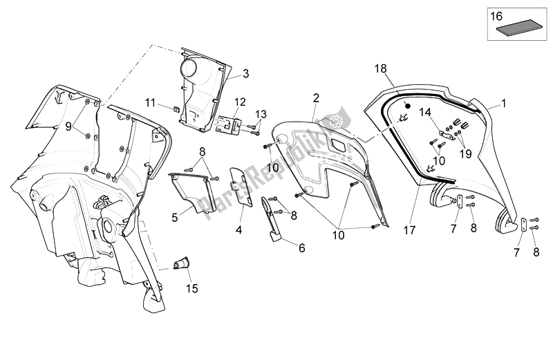 Tutte le parti per il Corpo Anteriore Iii del Aprilia Scarabeo 400 492 500 Light 2006