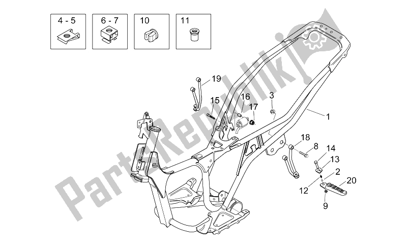 Toutes les pièces pour le Cadre Ii du Aprilia Area 51 1998