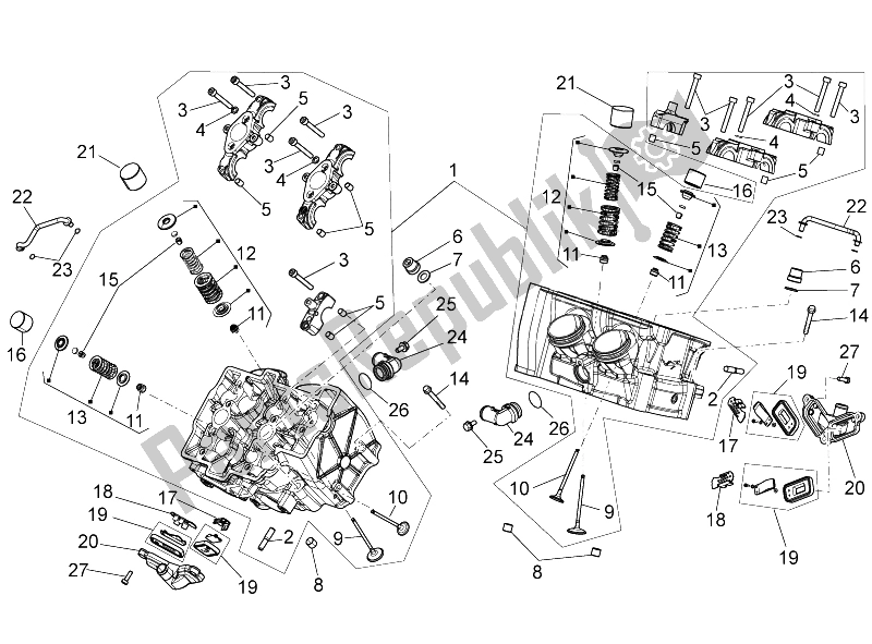 Alle onderdelen voor de Cilinderkop - Kleppen van de Aprilia RSV4 Aprc R ABS 1000 2013