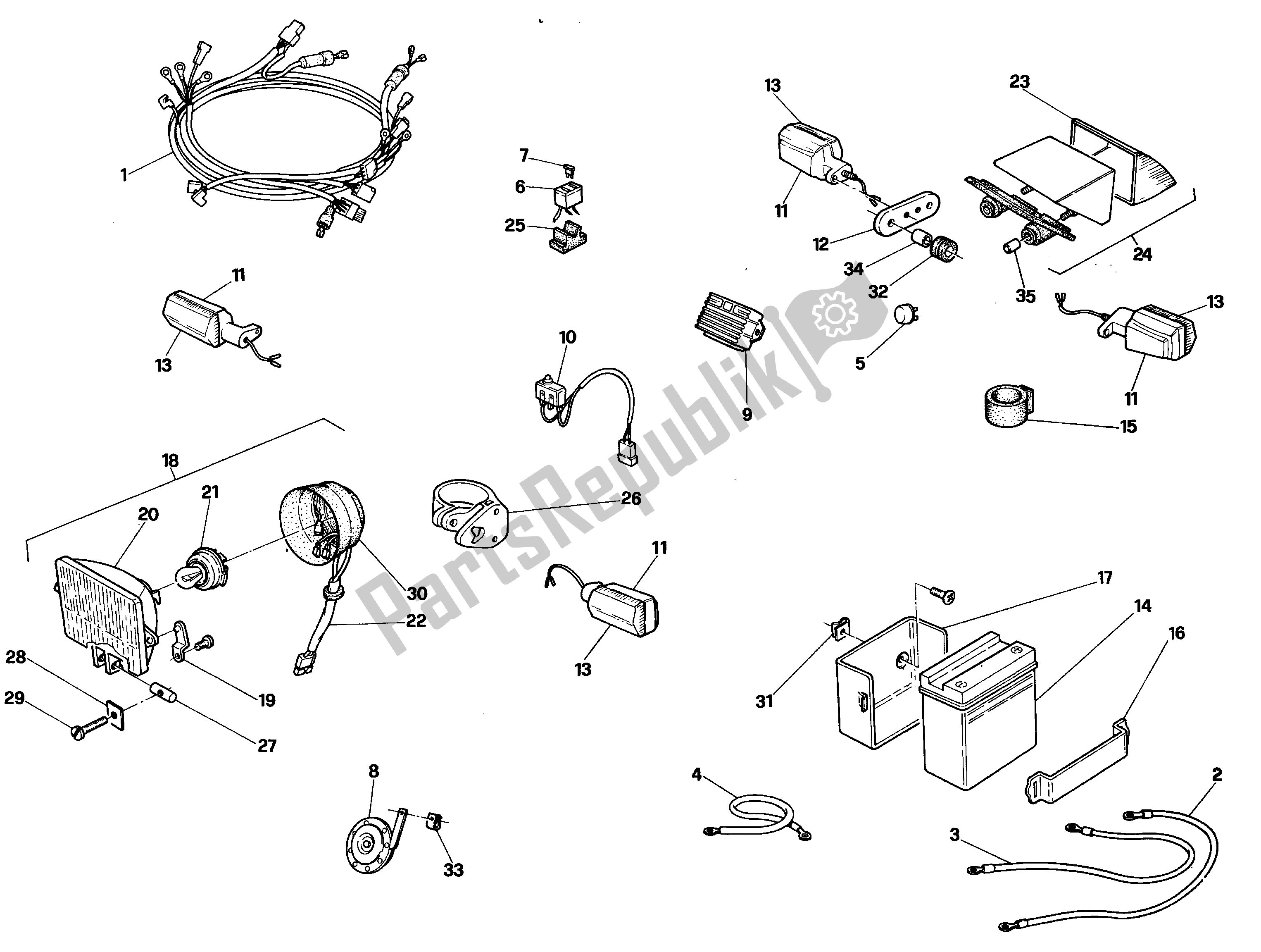 All parts for the Electrical System of the Aprilia RX 125 1991