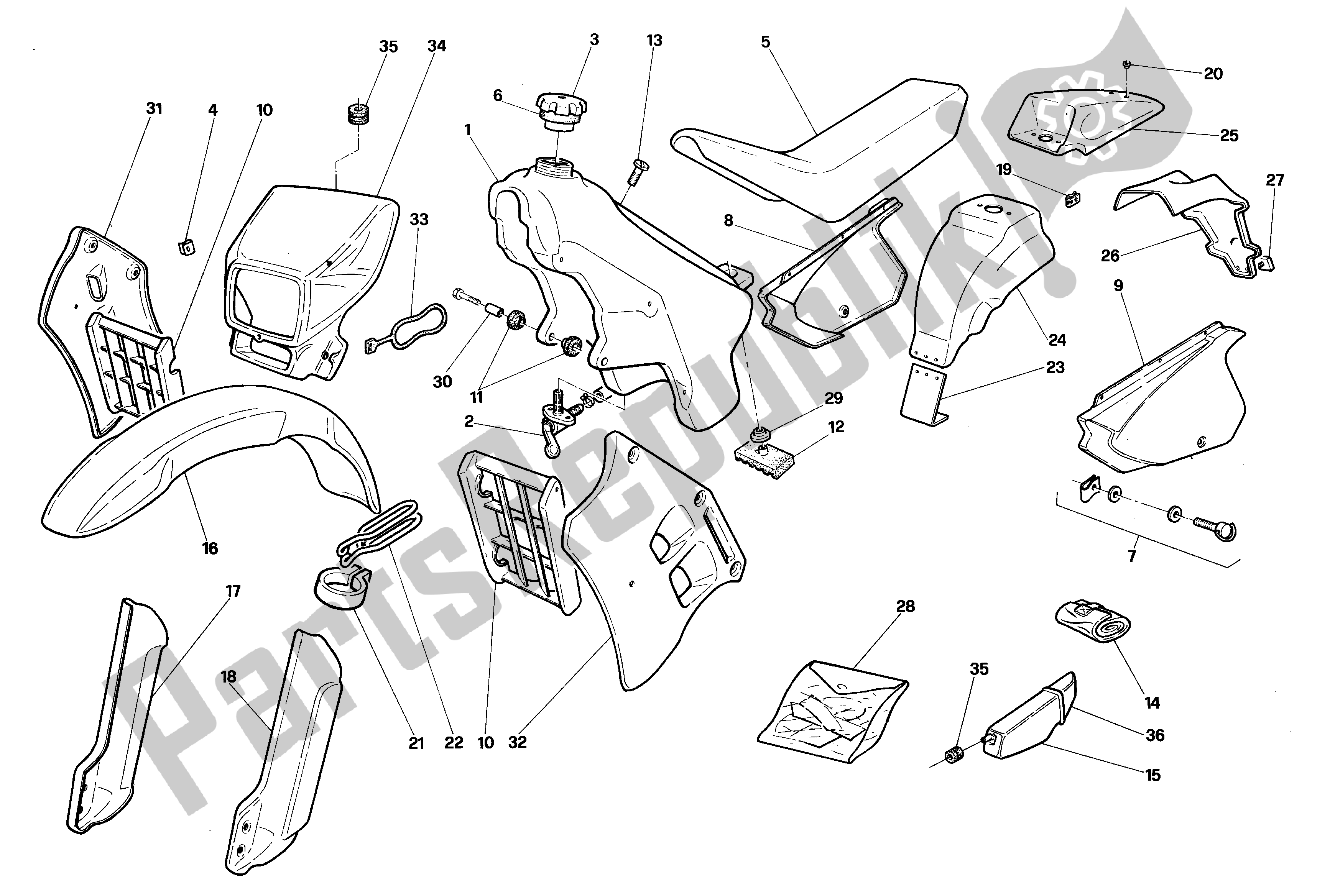 Todas as partes de Corpo do Aprilia RX 125 1991