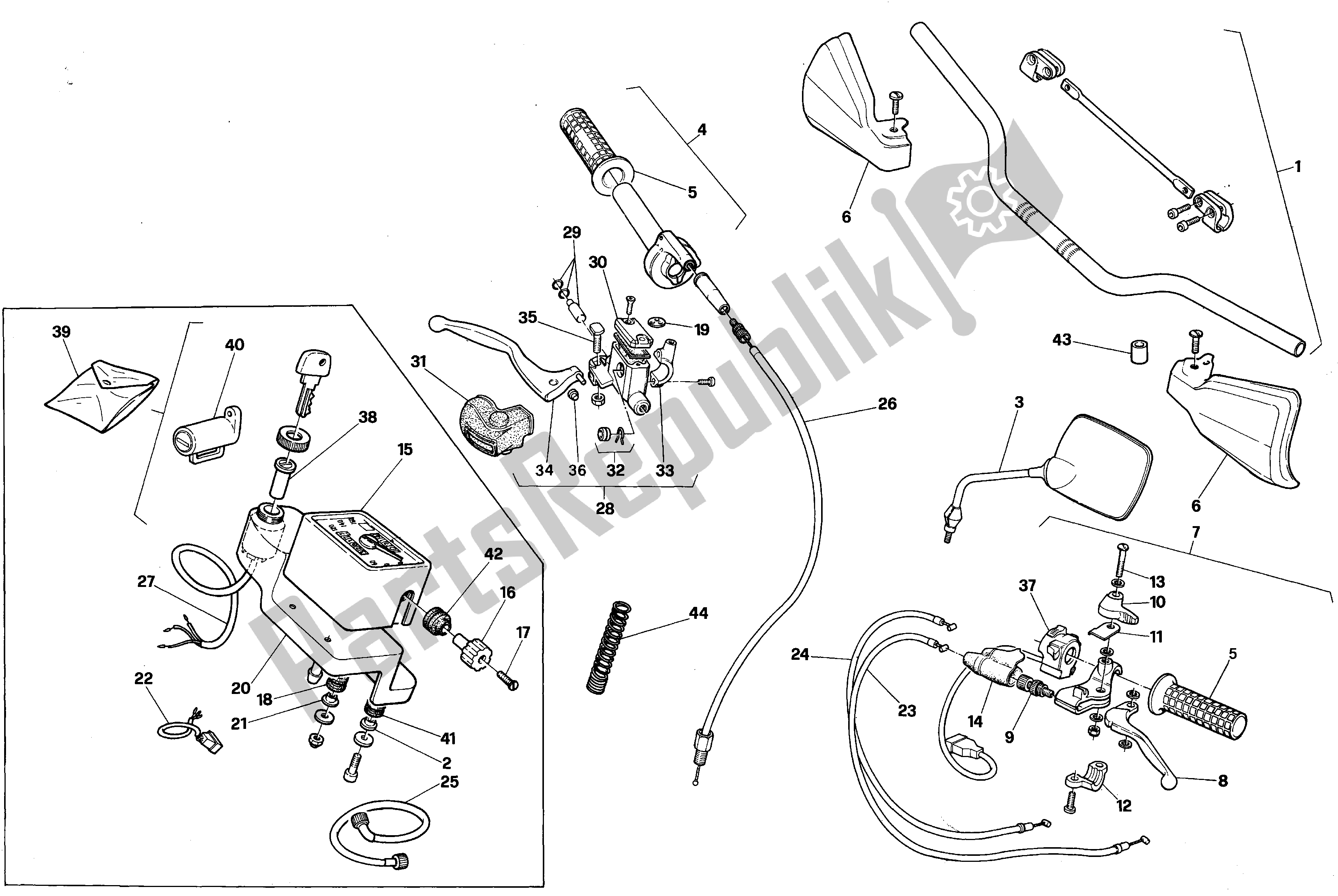 All parts for the Handle Bars And Commands of the Aprilia RX 125 1991