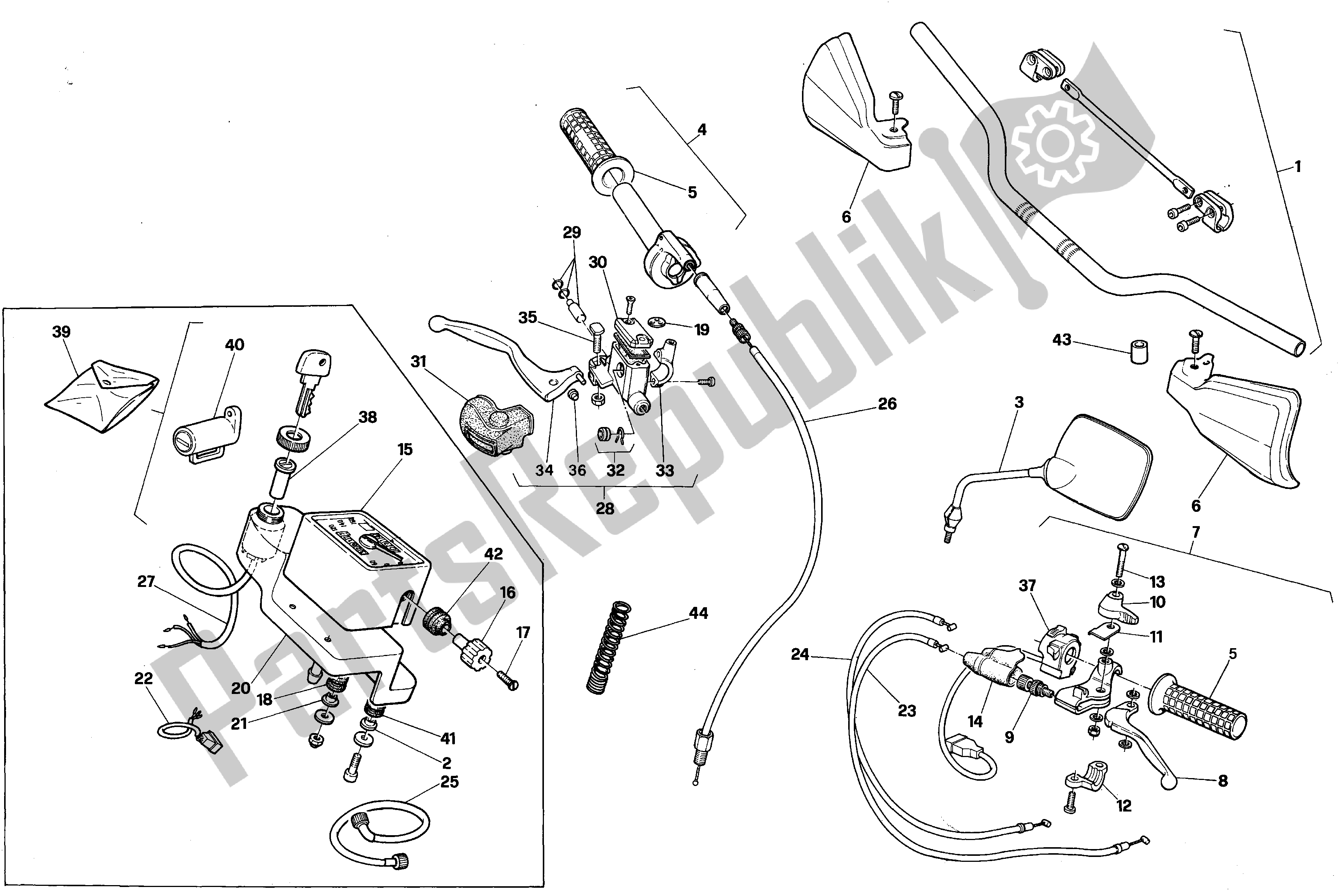 Wszystkie części do Uchwyty I Polecenia Aprilia RX 125 1991