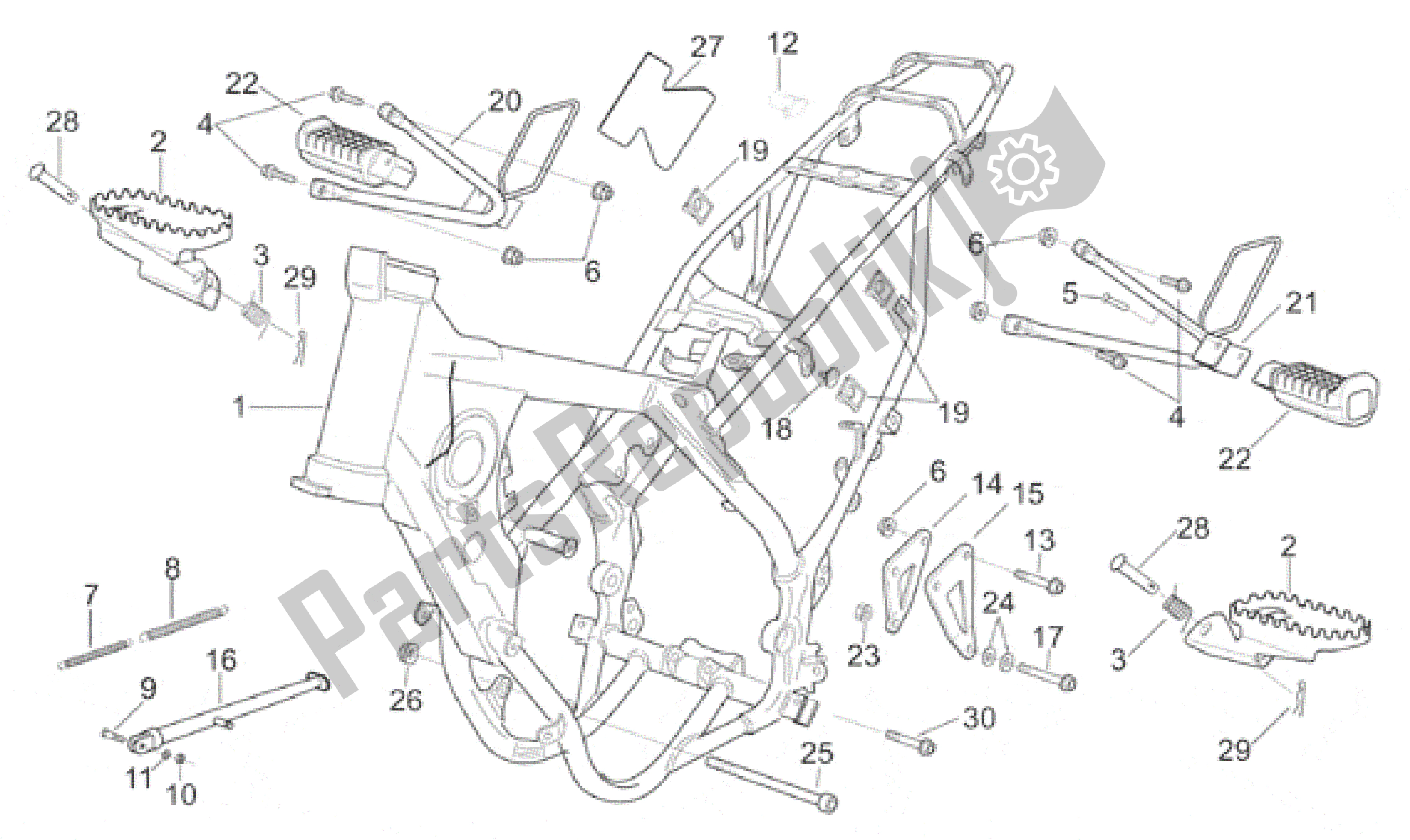 All parts for the Frame of the Aprilia ETX 125 1999 - 2001