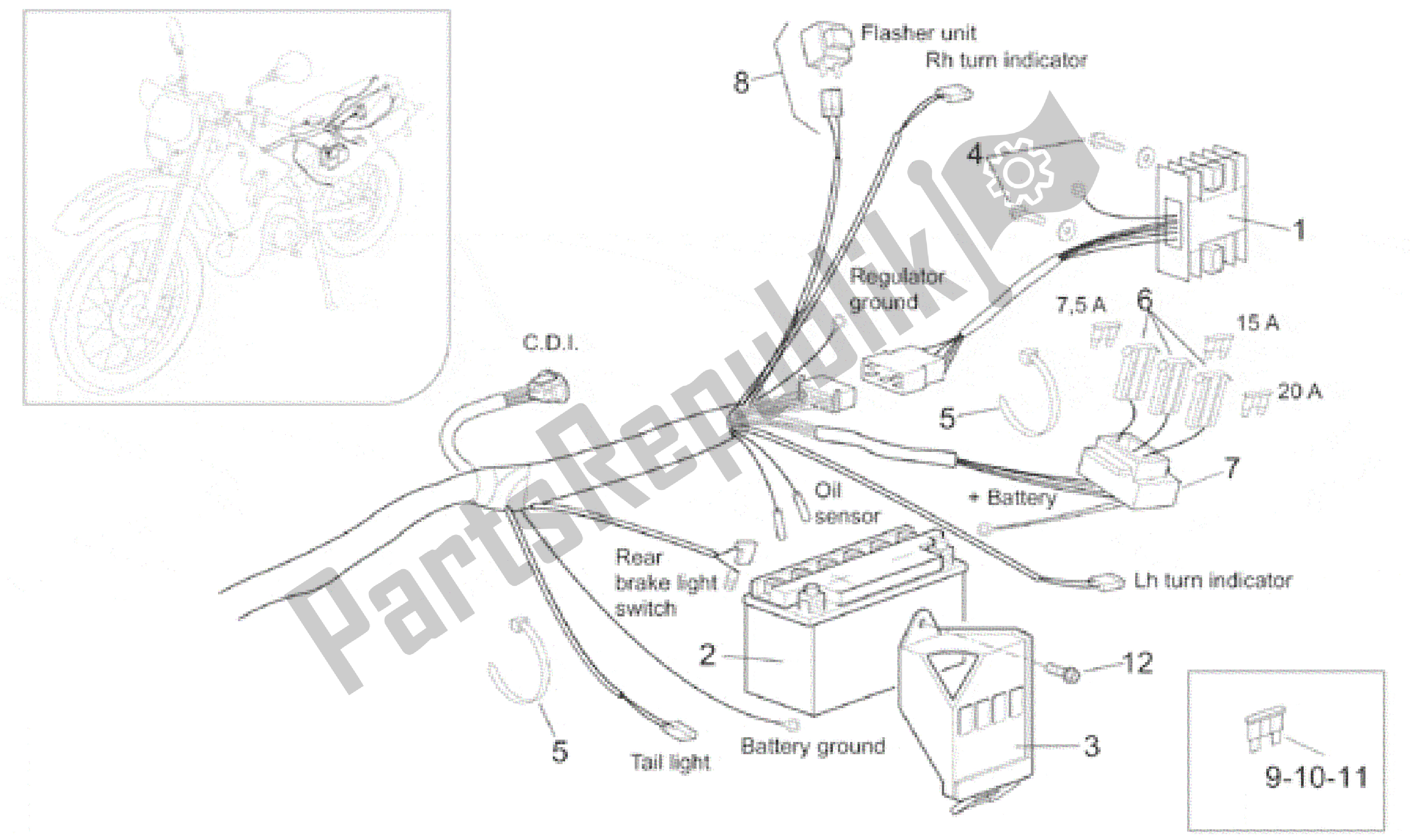 All parts for the Electrical System Ii of the Aprilia ETX 125 1999 - 2001