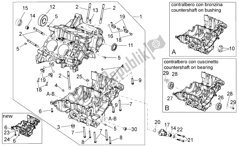 Toutes les pièces pour le Carter I du Aprilia Tuono 1000 V4 R STD Aprc 2011