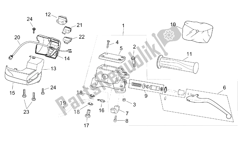 Toutes les pièces pour le Commandes Lh du Aprilia Atlantic 125 200 250 2003