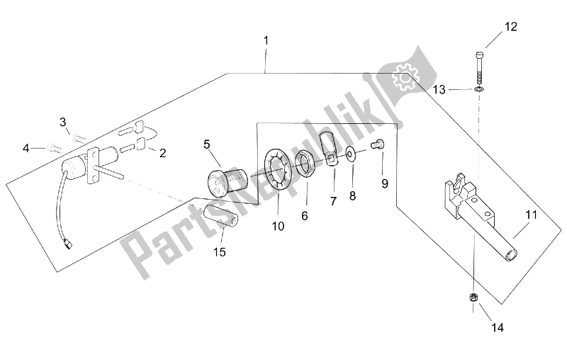 Alle onderdelen voor de Slot Hardware Kit van de Aprilia Leonardo 125 150 ST 2001