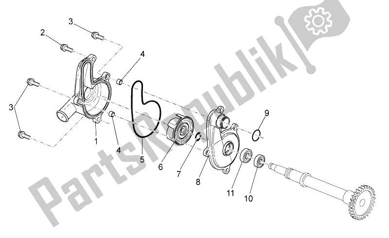 Tutte le parti per il Pompa Dell'acqua del Aprilia RXV SXV 450 550 2008