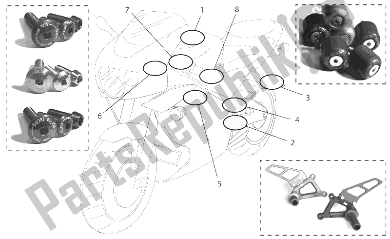 All parts for the Acc. - Cyclistic Components Ii of the Aprilia RSV Mille 1000 2003