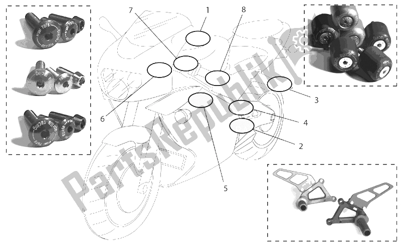 All parts for the Acc. - Cyclistic Components Ii of the Aprilia RSV Mille 1000 2003