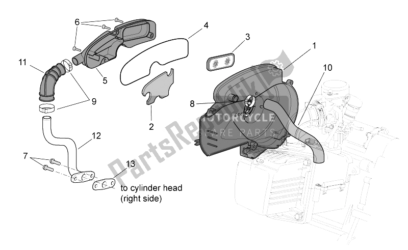 All parts for the Secondary Air of the Aprilia Scarabeo 50 4T 4V 2014