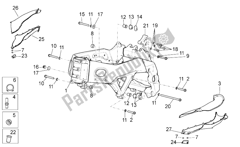 All parts for the Frame I of the Aprilia RSV4 Aprc R ABS 1000 2013