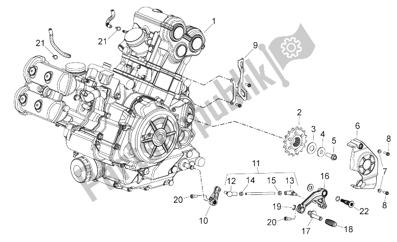 Alle onderdelen voor de Motor van de Aprilia Shiver 750 GT 2009