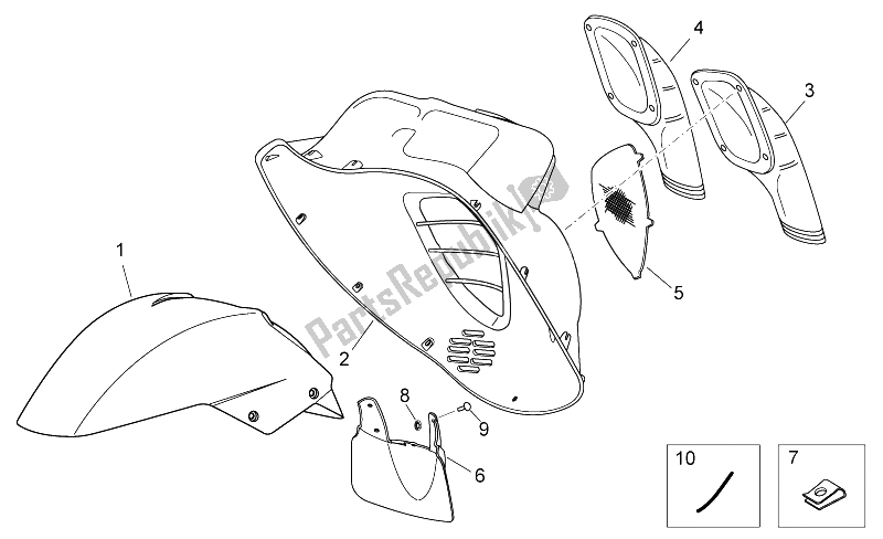 All parts for the Front Body Iii of the Aprilia Atlantic 125 200 250 2003