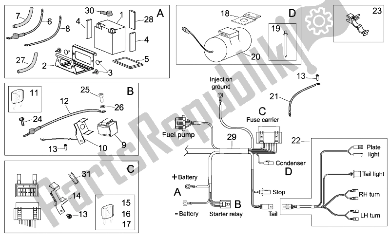 All parts for the Electrical System Ii of the Aprilia SXV 450 550 Street Legal 2009