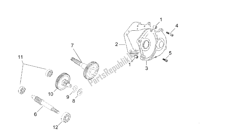 All parts for the Transmission Final Drive of the Aprilia Area 51 1998