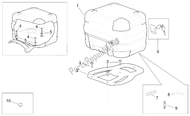 Todas las partes para Caja Superior Con Angularjs de Aprilia Scarabeo 50 2T ENG Minarelli 2000