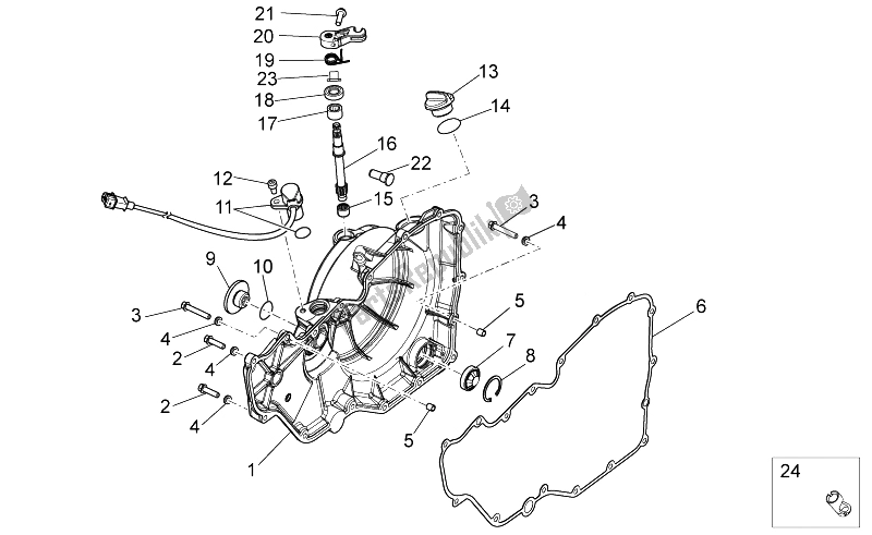 Tutte le parti per il Coperchio Frizione del Aprilia Tuono 1000 V4 R STD Aprc 2011