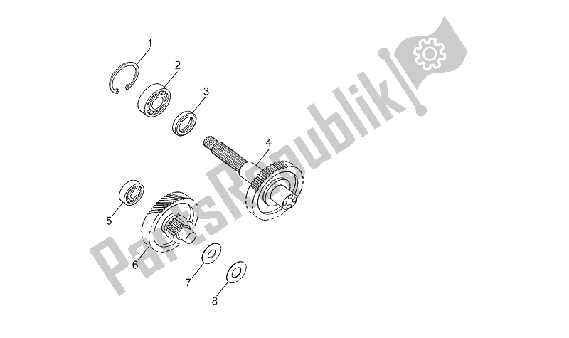 All parts for the Drive Gears of the Aprilia Amico 50 1994