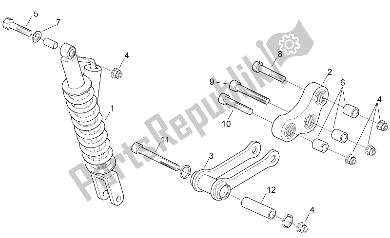 Tutte le parti per il Ammortizzatore Posteriore del Aprilia RX 50 2003