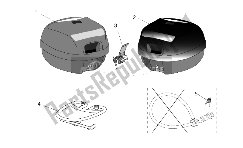 Alle Teile für das Gem. - Top / Cases, Side Cases des Aprilia Leonardo 125 150 1999