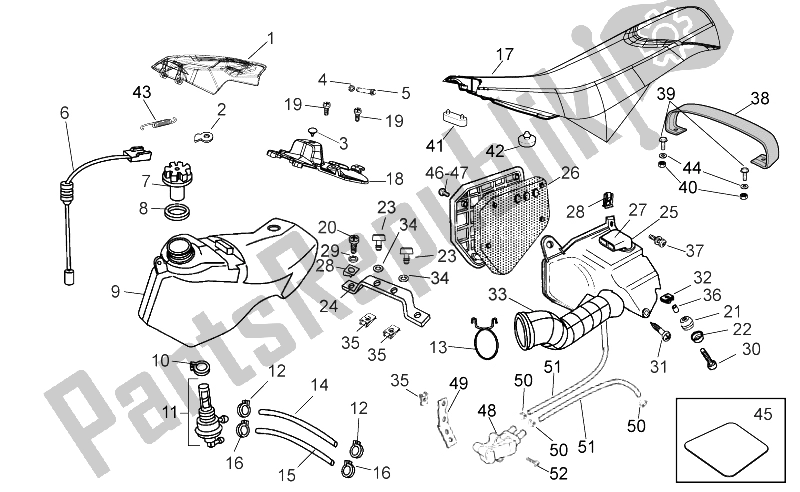 Alle onderdelen voor de Benzinetank van de Aprilia RX 50 2014