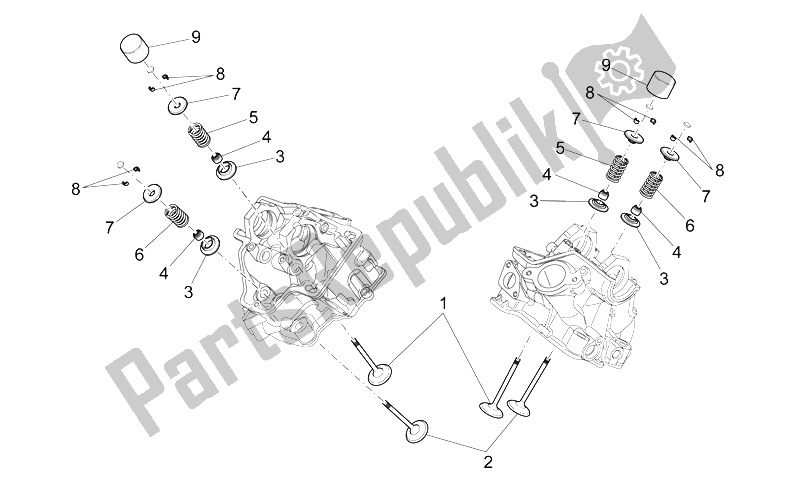 Todas as partes de Válvulas do Aprilia SXV 450 550 Street Legal 2009