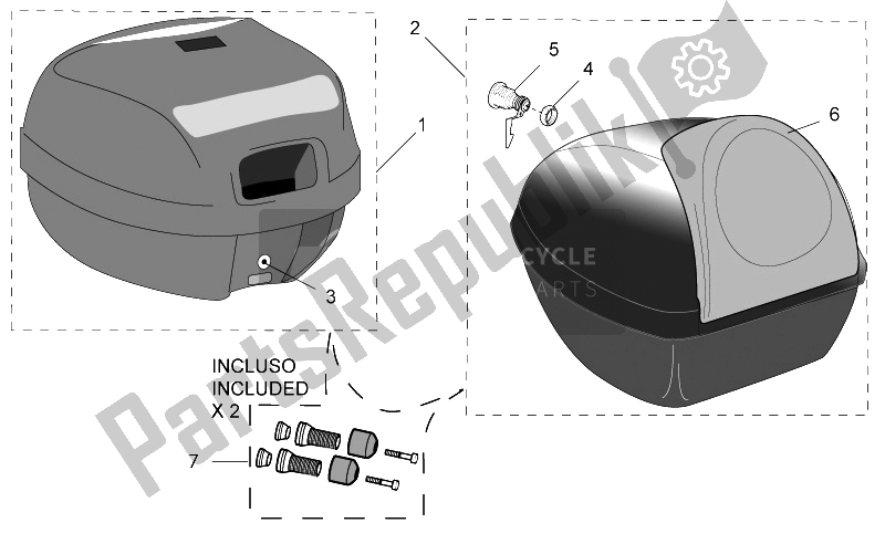 All parts for the Acc. - Top/cases Ii of the Aprilia Sport City 125 200 E2 2004