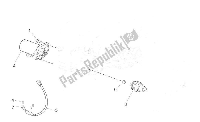 Toutes les pièces pour le Démarreur du Aprilia Scarabeo 50 2T E2 ENG Piaggio 2005