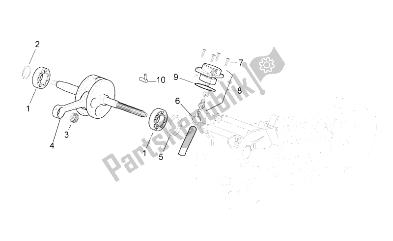 All parts for the Drive Shaft of the Aprilia SR 50 IE Carb MY 2010