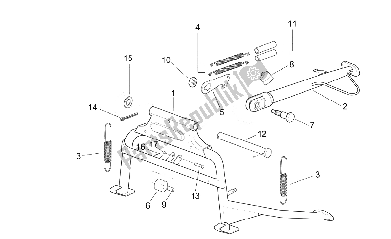 Todas las partes para Soporte Central de Aprilia Leonardo 250 ST ENG Yamaha 2001