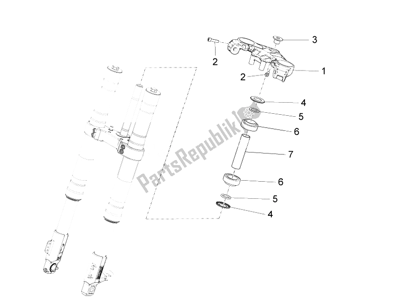 All parts for the Steering of the Aprilia RS4 50 2T 2014