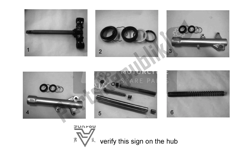 Tutte le parti per il Forcella Anteriore Ming Xing del Aprilia Scarabeo 250 Light E3 2006