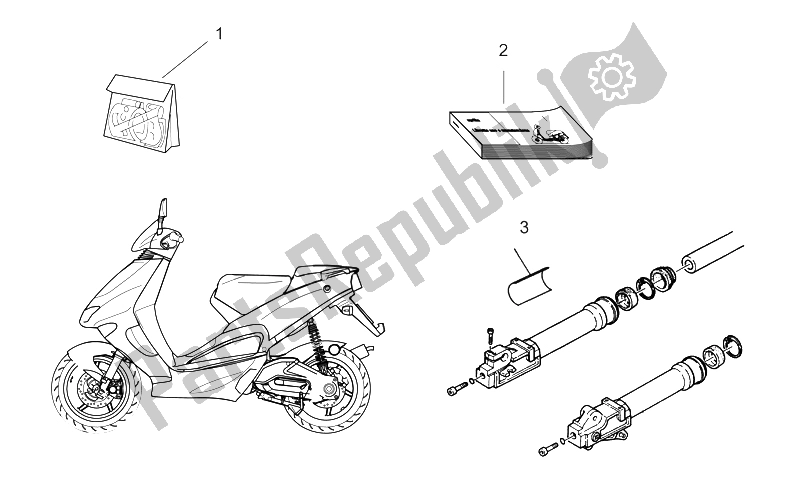 Todas las partes para Conjunto De Calcomanías Técnicas de Aprilia SR 50 AIR WWW 1997