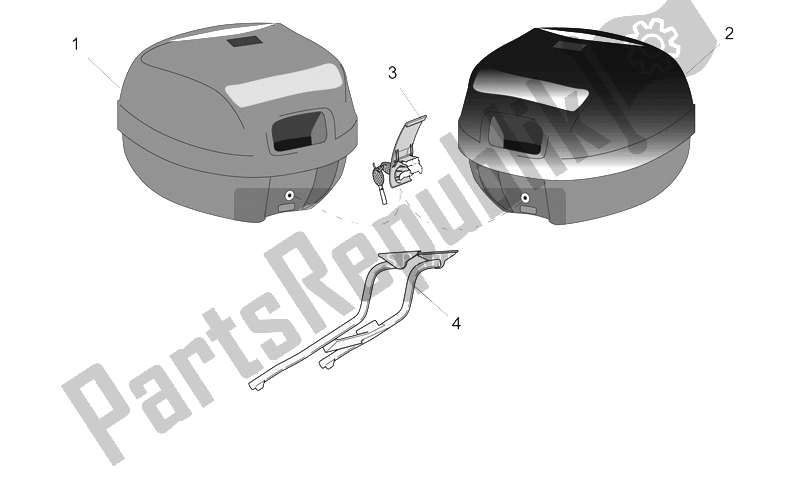 Todas las partes para Acc. - Top / Estuches, Estuches Laterales de Aprilia SR 50 AIR WWW 1997