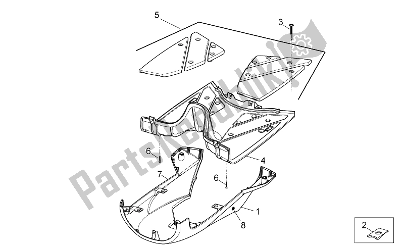 All parts for the Central Body Ii of the Aprilia Sport City ONE 125 4T E3 2008