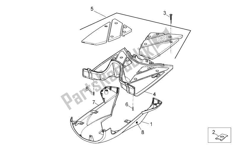 All parts for the Central Body Ii of the Aprilia Sport City ONE 125 4T E3 2008