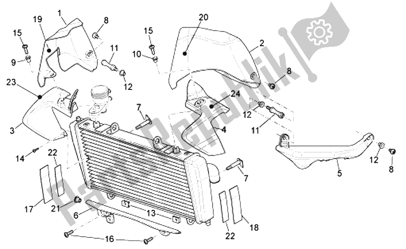 Alle onderdelen voor de Front Body - Stroomlijnkappen I van de Aprilia RSV Tuono 1000 2006