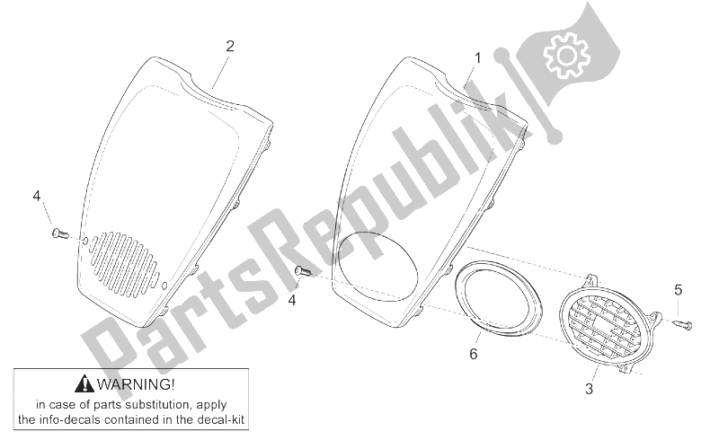 Tutte le parti per il Corpo Anteriore Iii - Coperchio Anteriore del Aprilia Scarabeo 50 2T ENG Minarelli 1999