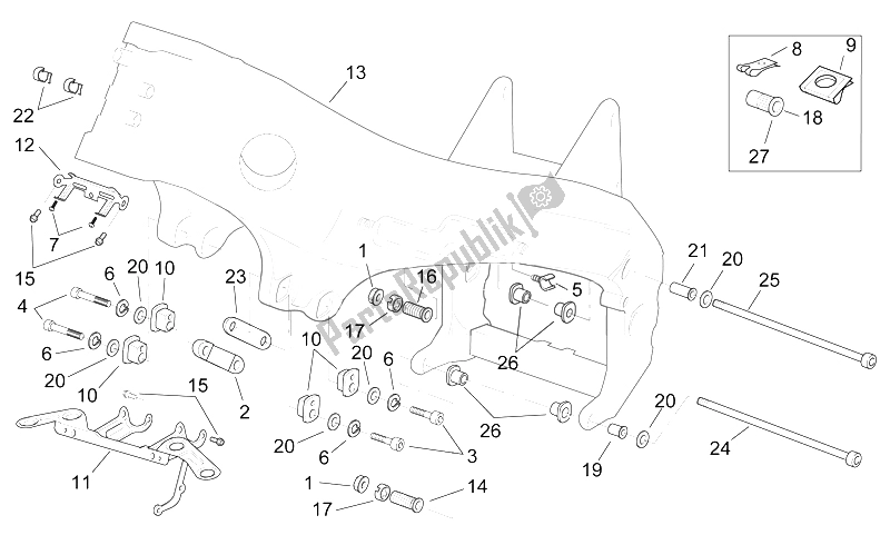 All parts for the Frame Ii of the Aprilia RSV Mille SP 1000 1999