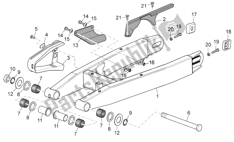 Tutte le parti per il Forcellone del Aprilia RX SX 125 2008