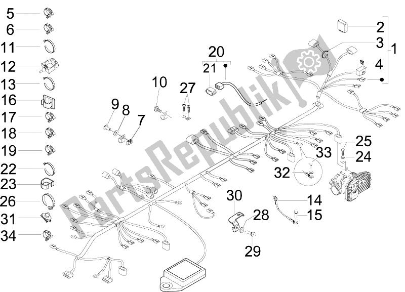 Alle Teile für das Hauptkabelbaum des Aprilia SR MAX 125 2011