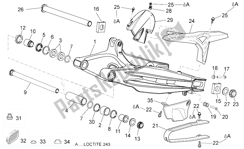 Todas las partes para Brazo Oscilante de Aprilia Dorsoduro 750 ABS USA 2015