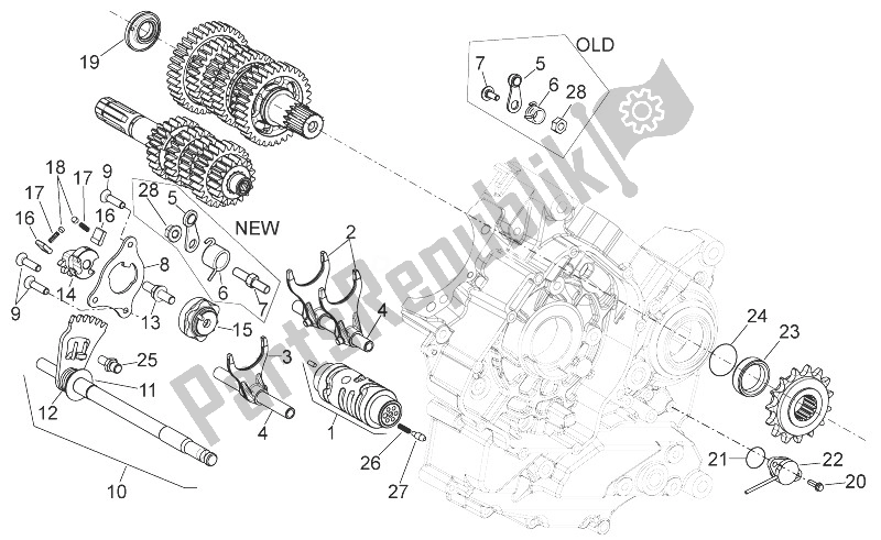 Tutte le parti per il Selettore Cambio del Aprilia Shiver 750 USA 2011