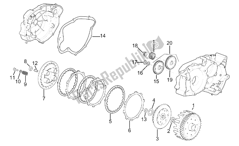 All parts for the Clutch of the Aprilia Classic 50 1992